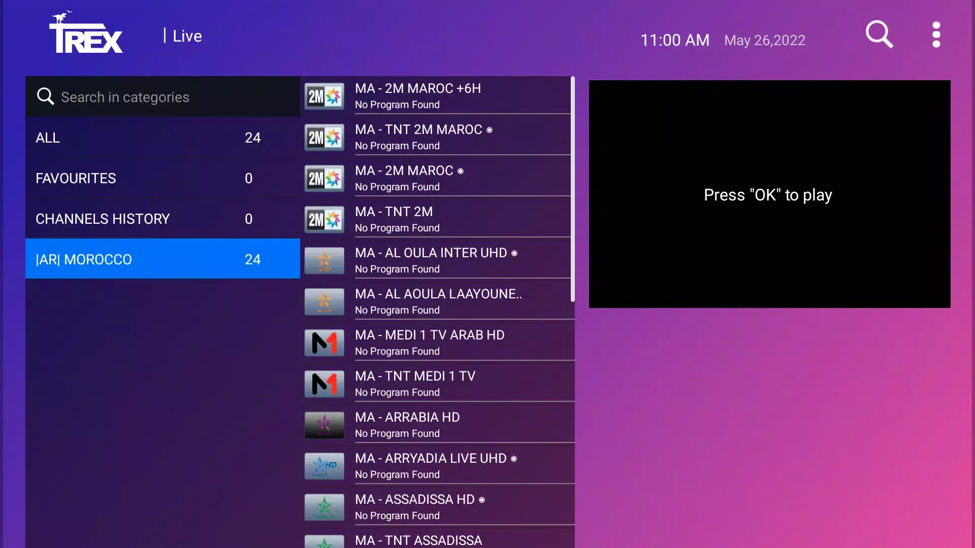 Trex IPTV abonnement